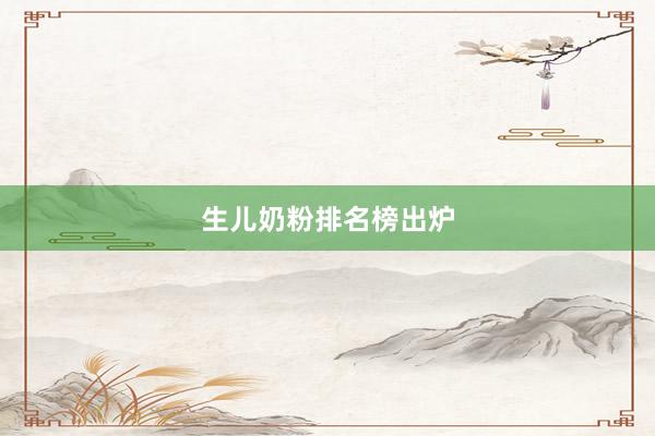 生儿奶粉排名榜出炉